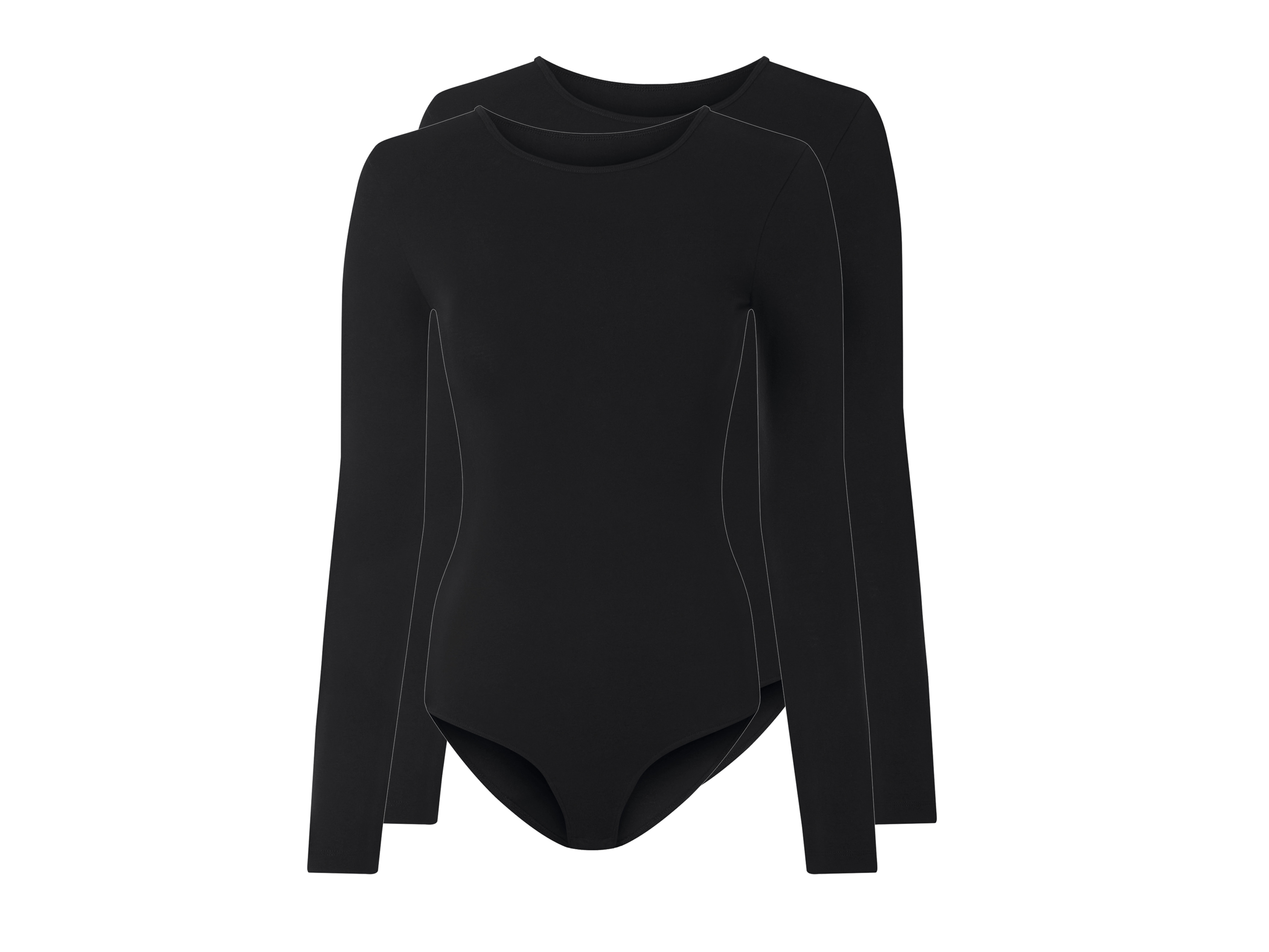 ESMARA® Body damskie, 2 sztuki (Czarny, L (44-46))