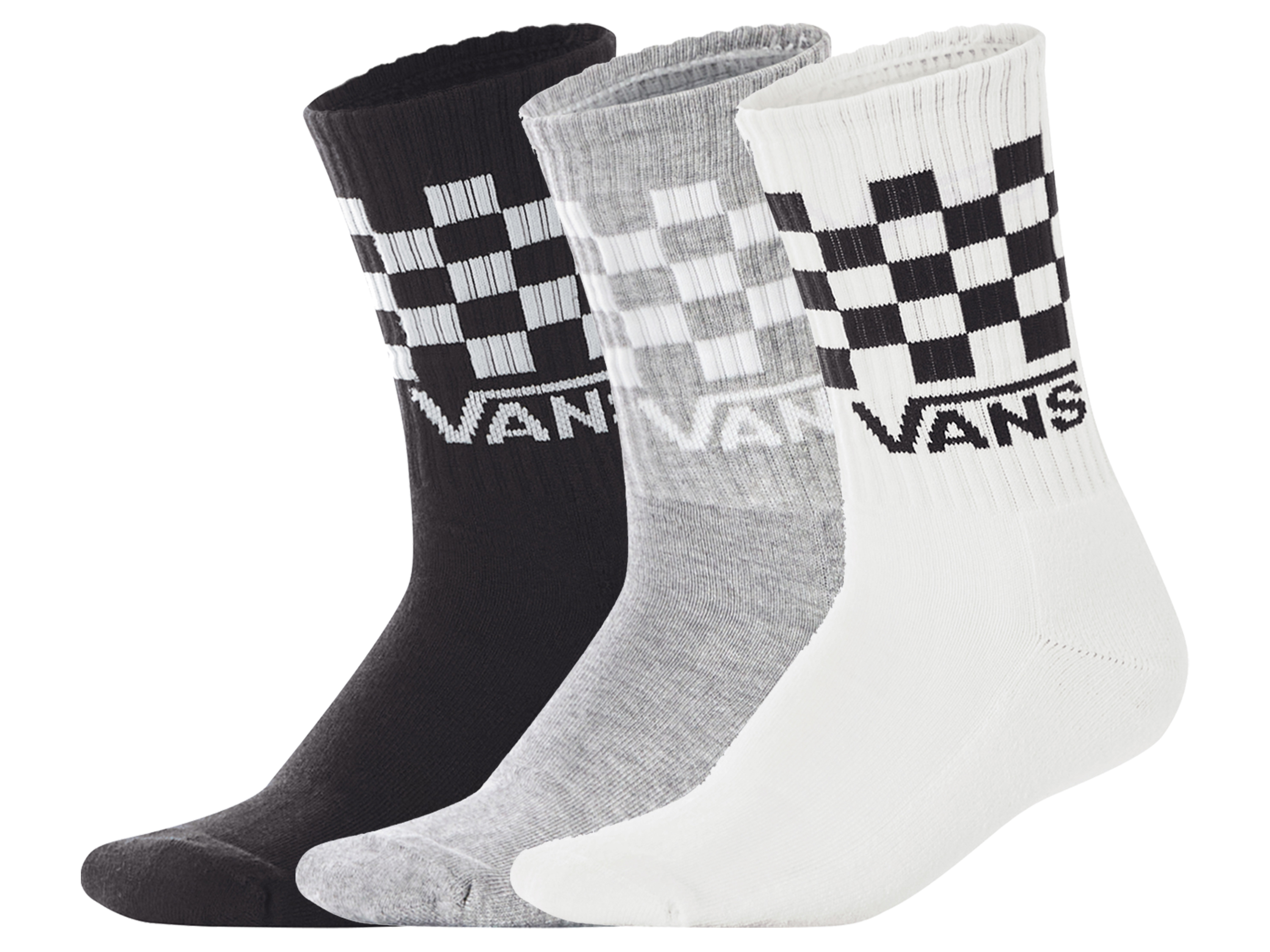 VANS  Skarpety sportowe, 3 pary (Biały/czarny/szary, 39-42)