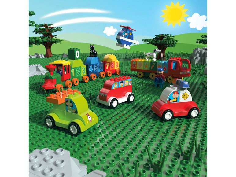 Pełny ekran: Playtive Clippys Zestaw 4 pojazdów / Ciężarówka z owocami i warzywami / Pociąg numeryczny - zdjęcie 3