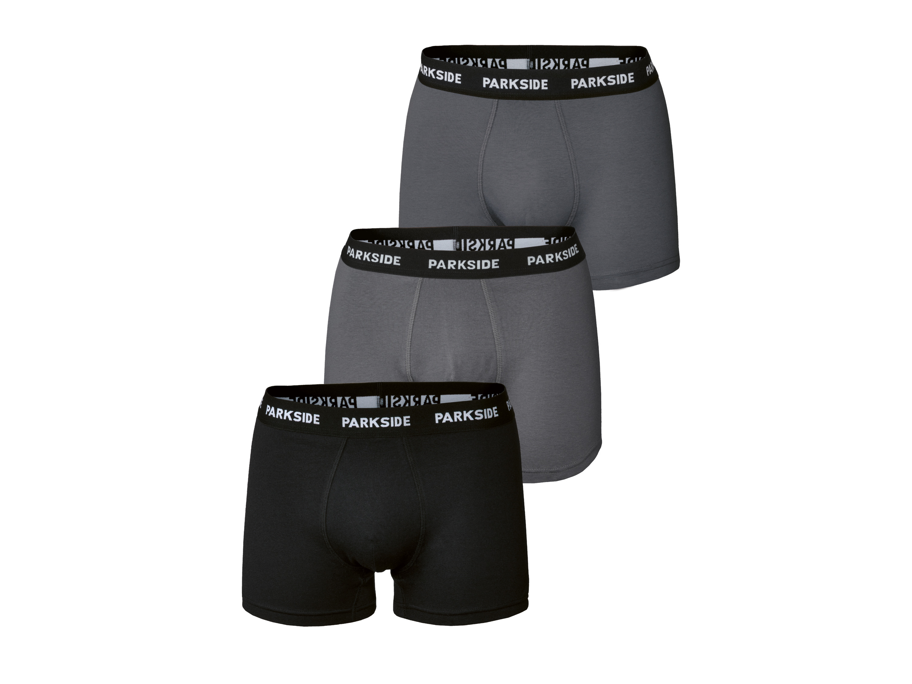 PARKSIDE® Bokserki męskie, 3 sztuki (Czarny/ szary, 5/M)