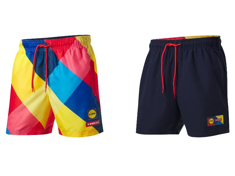 Spodenki kąpielowe Lidl Trek: kolorowe i granatowe.