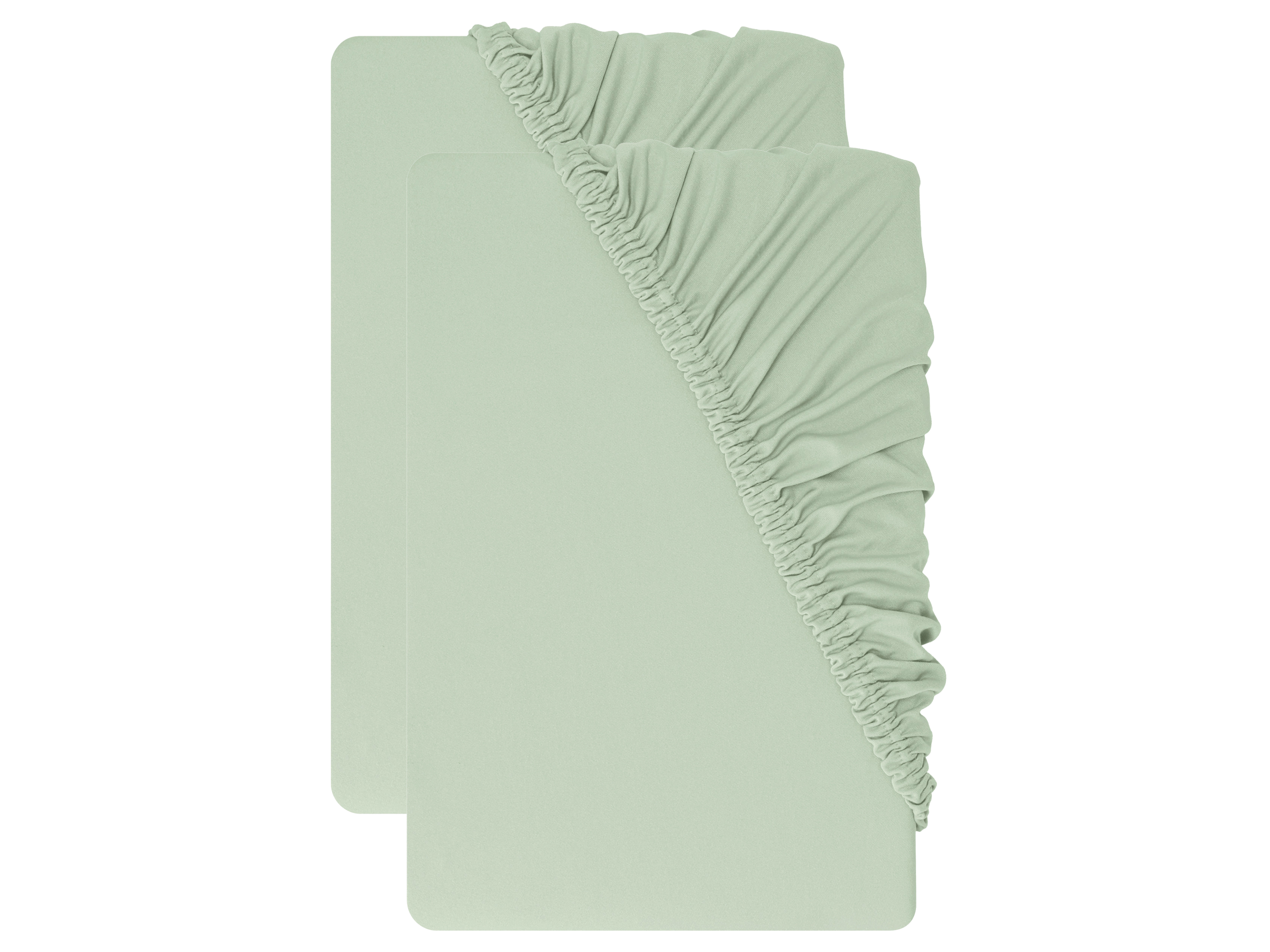 LIVARNO® Komplet 2 prześcieradeł z mikrowłókna z gumką, 140-160 x 200 cm (Zielony)