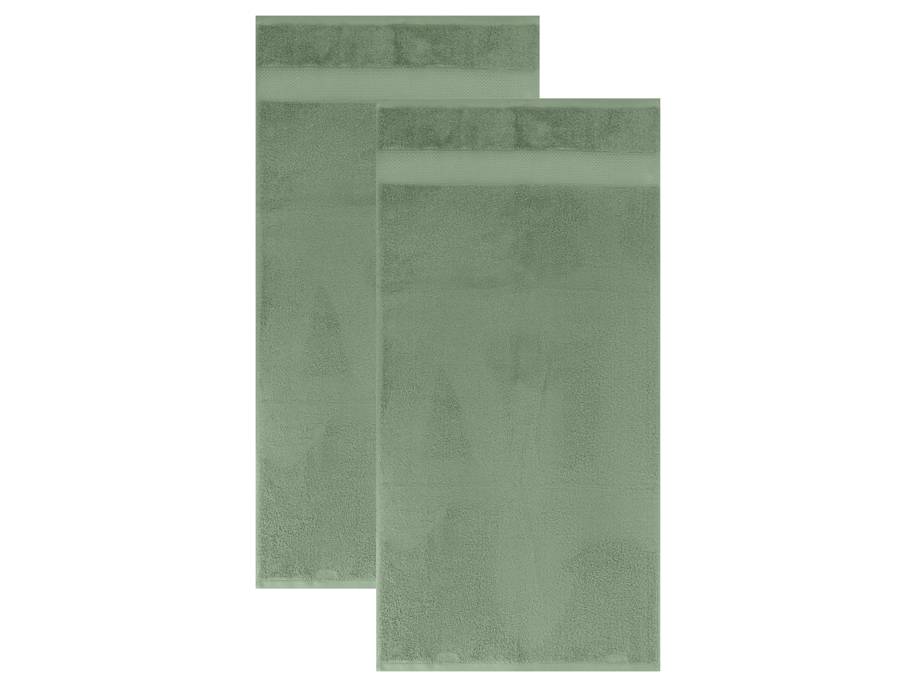 LIVARNO® Luksusowy komplet 2 ręczników kąpielowych z bawełny i wiskozy bambusowej, 50 x 100 cm (Zielony)