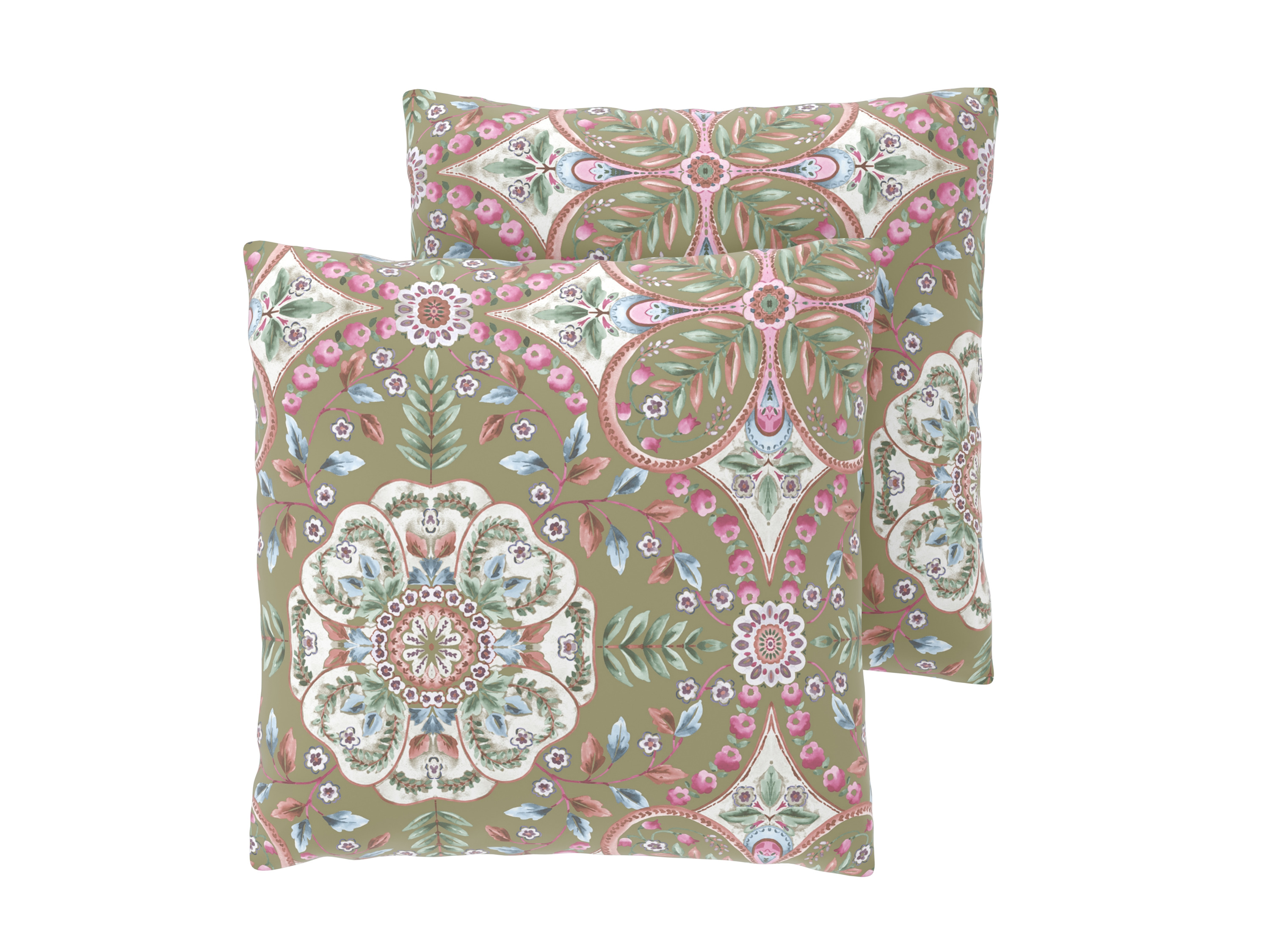 LIVARNO® Poszewki na poduszki z satyny bawełnianej, 40 x 40 cm, 2 sztuki (Ornament)