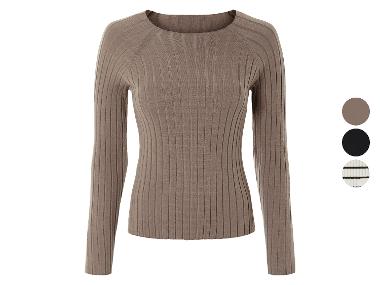 esmara® Sweter damski z dzianiny prążkowanej