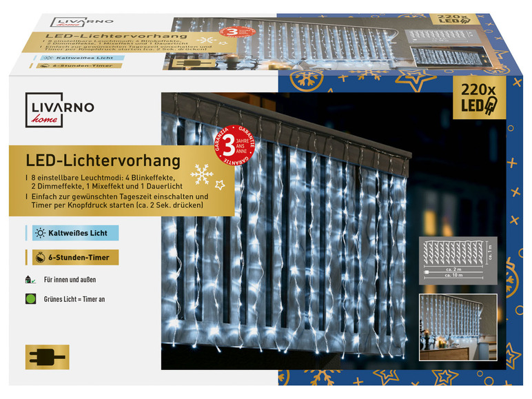 Pełny ekran: LIVARNO home Dekoracja świetlna LED, 220 żarówek LED - zdjęcie 1