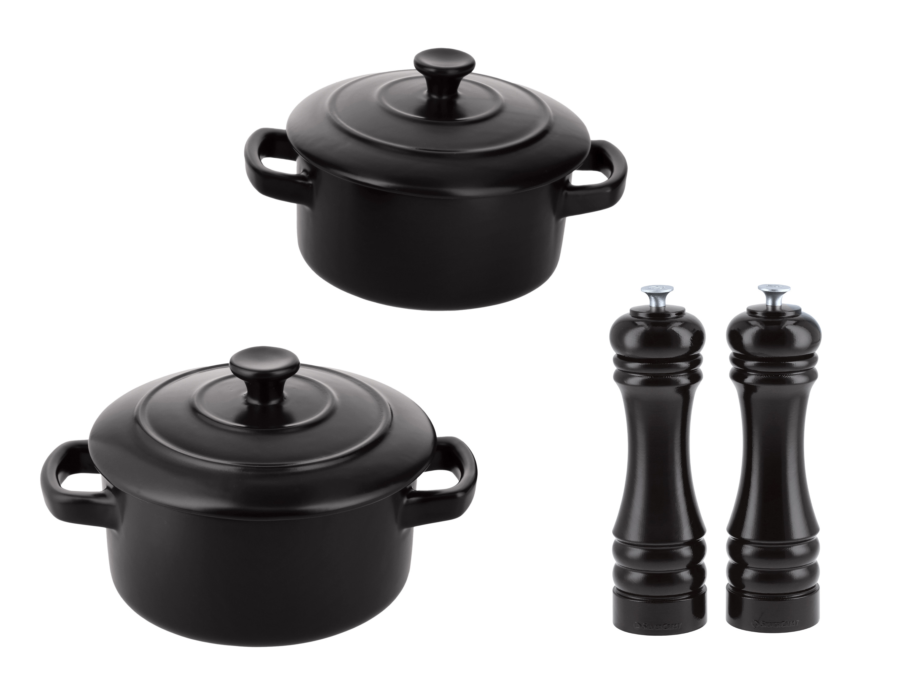 SILVERCREST® Zestaw młynków do soli i pieprzu (Czarny)