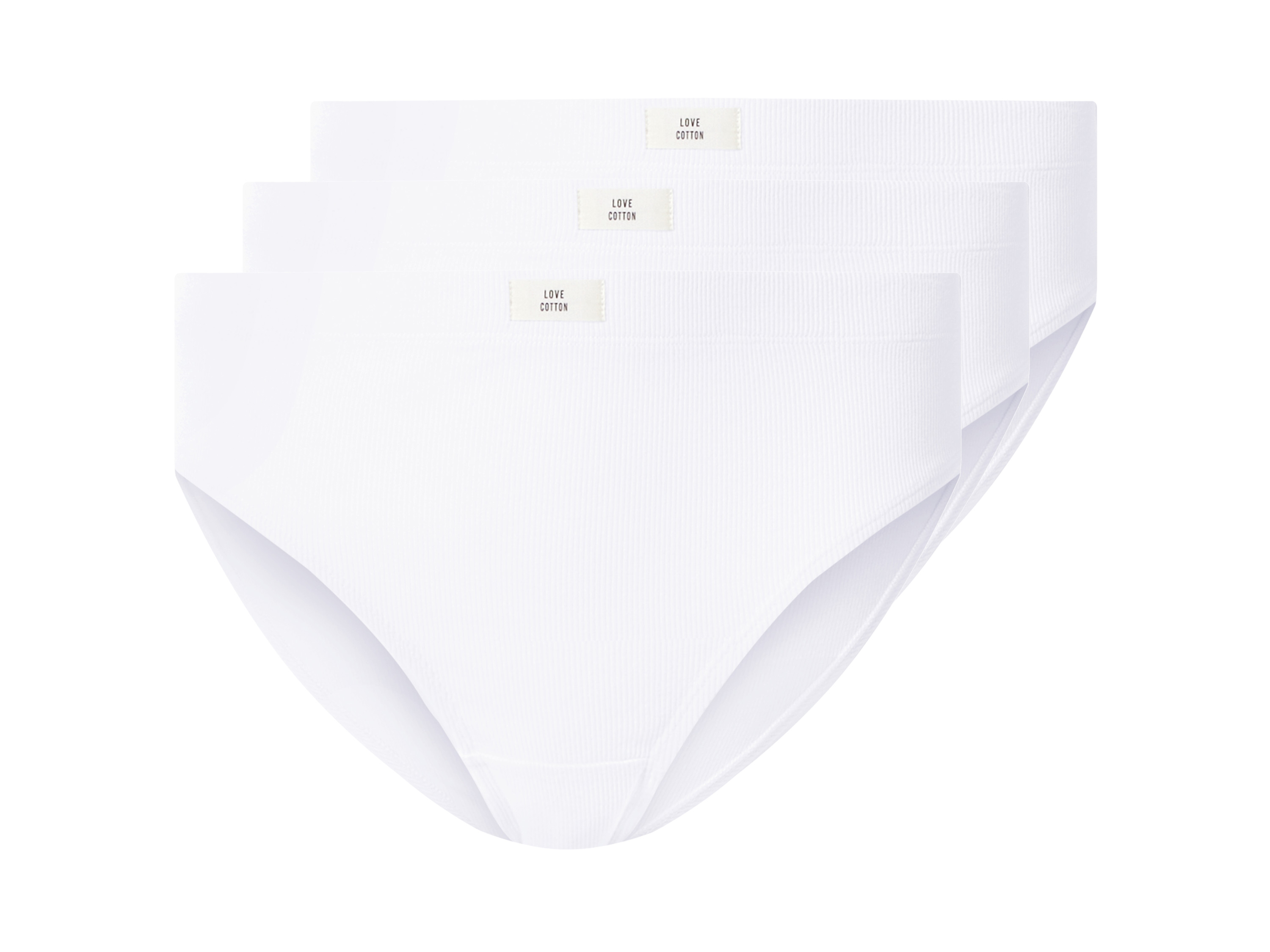 ESMARA® Majtki damskie w prążki, 3 pary (biała, S(36/38))