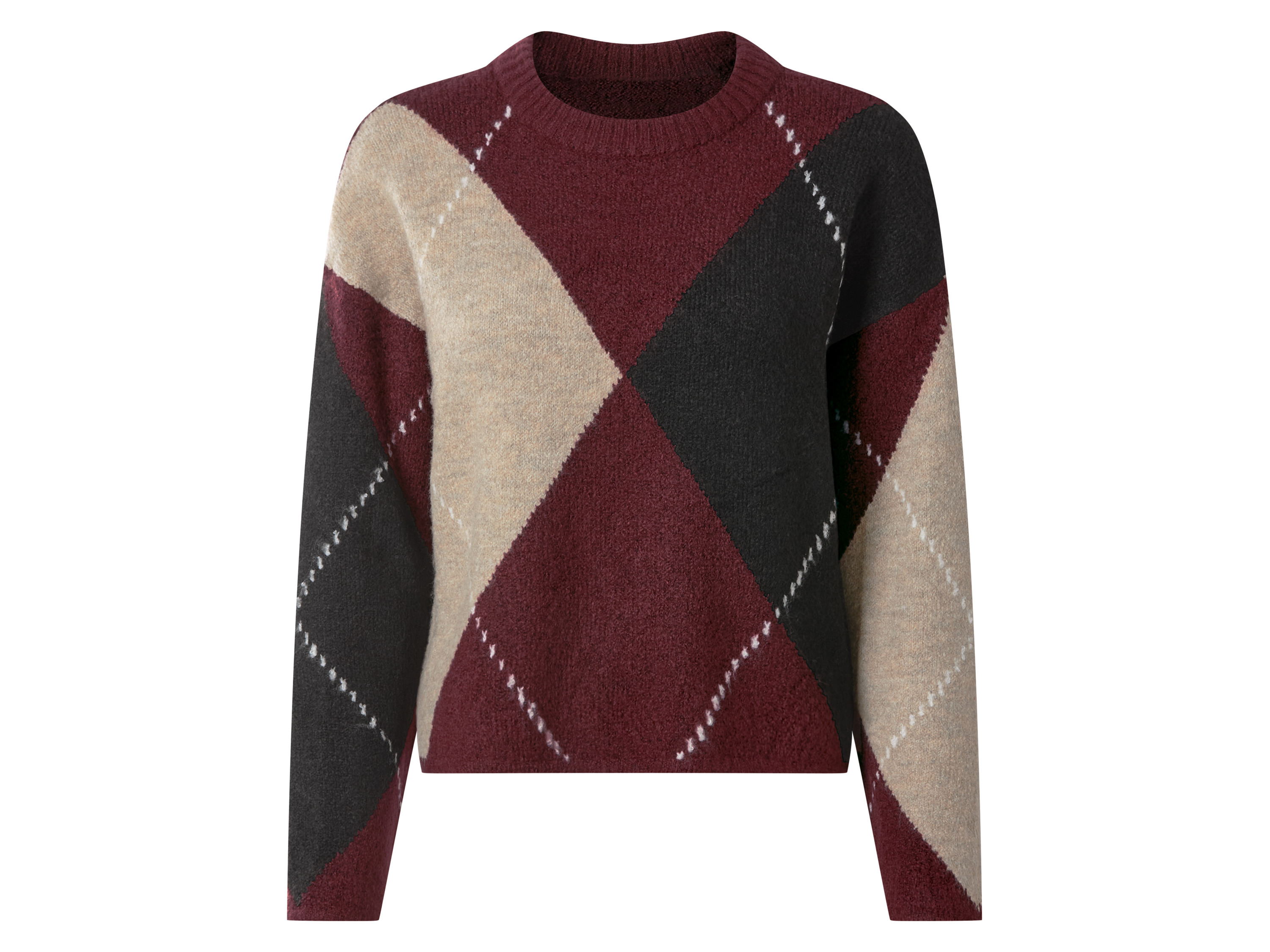 ESMARA® Sweter damski o grubym splocie (Bordowy, L(44/46))