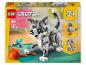 Zestaw LEGO Creator 3 w 1 z kotem, myszą, ptakiem i psem.