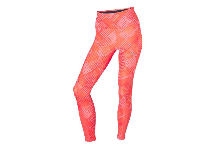 Damskie legginsy sportowe w pomarańczowo-różowy wzór w kropki
