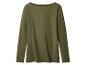 Zielona damska koszulka z długim rękawem i dekoltem w łódkę