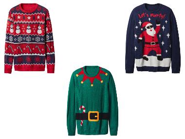 esmara Men Sweter świąteczny męski premium z efektem LED i muzyką