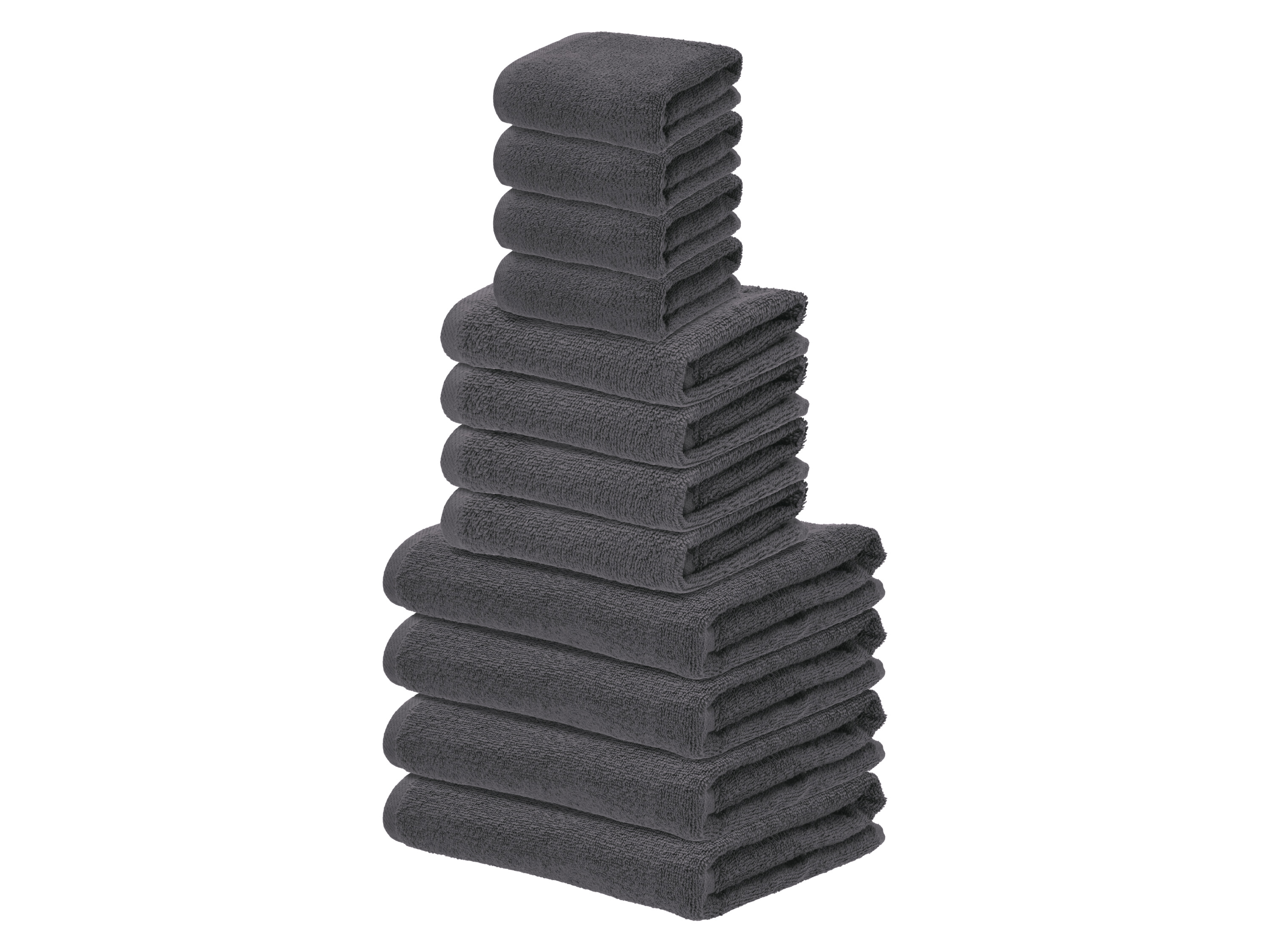 LIVARNO® Komplet ręczników frotte, 12-częściowy (Szary)