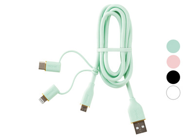 TRONIC Kabel do ładowania i przesyłania danych, USB-A do USB-C, MicroUSB i Lightning, 1 m