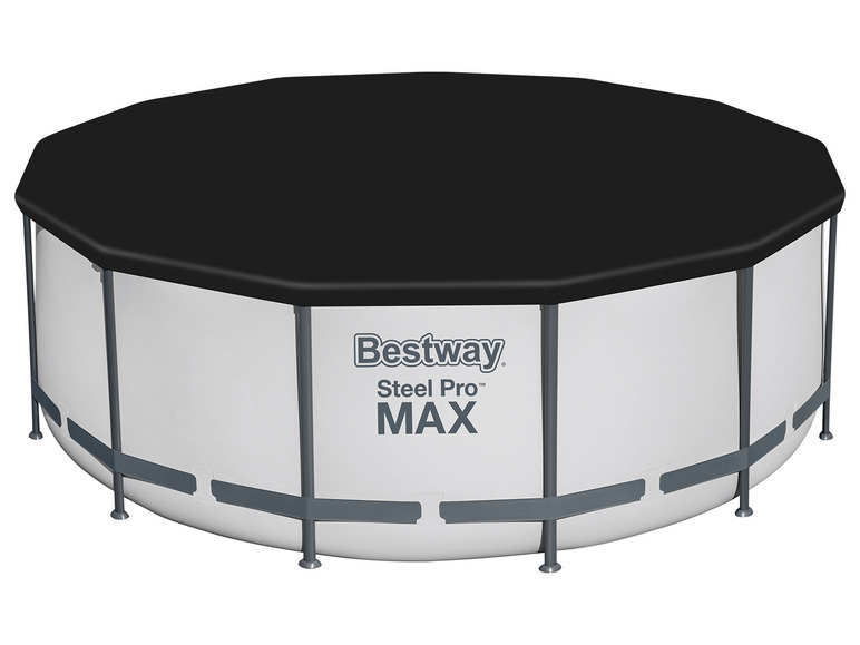 Pełny ekran: Bestway Basen stelażowy z pompą filtracyjną Steel Pro MAX™, Ø 396 x 122 cm, jasnoszary, okrągły - zdjęcie 3