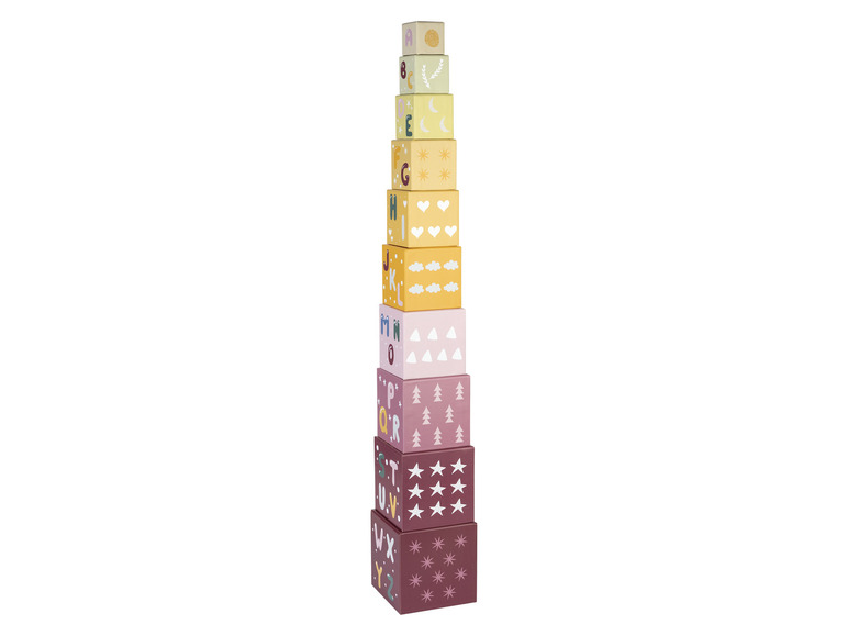 Pełny ekran: lupilu® Zabawka wieża piramida, 10 kostek - zdjęcie 7