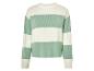 Sweter w paski, biały i zielony.