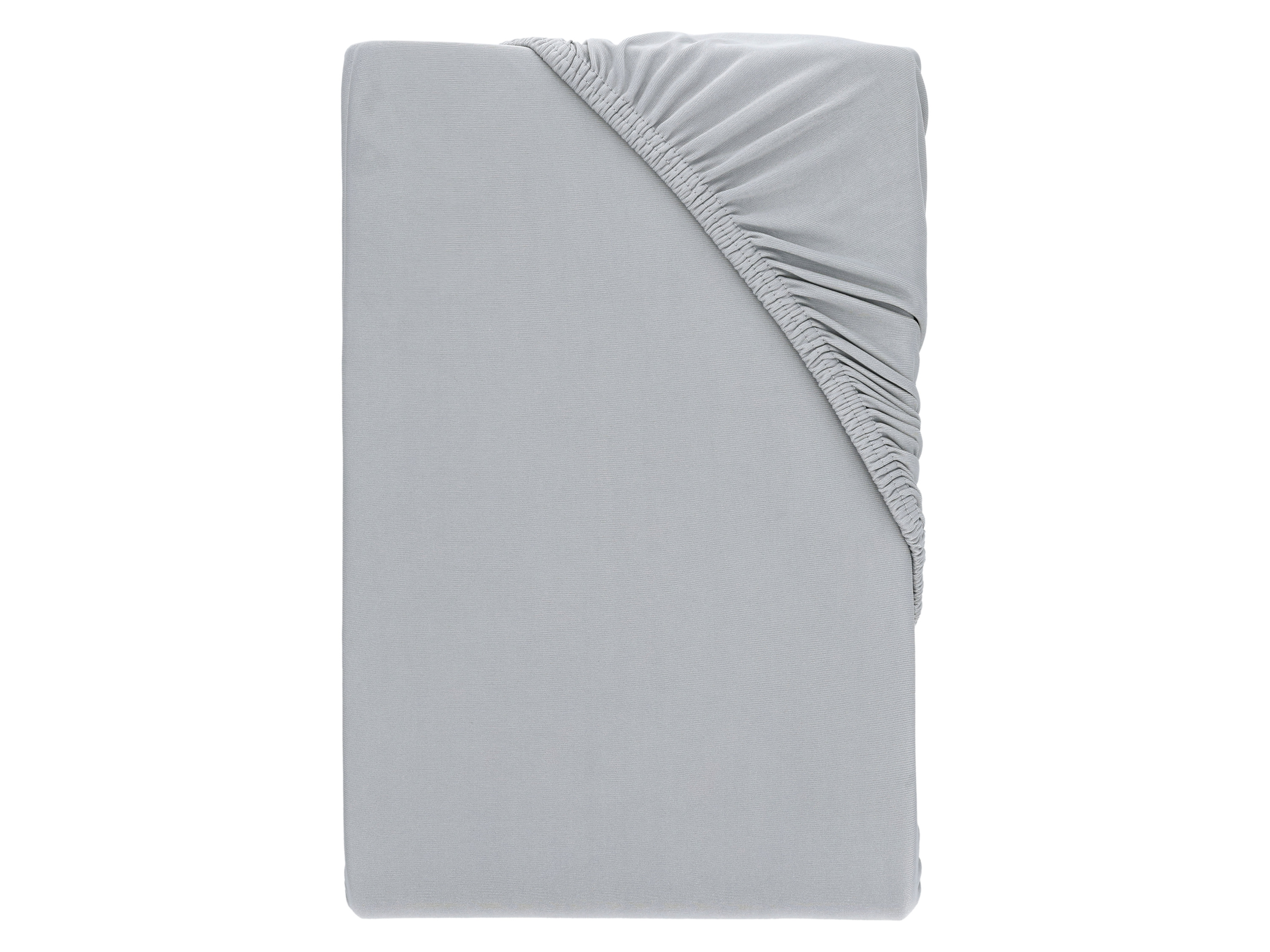 LIVARNO® Prześcieradło z gumką z dżerseju z mikrowłókna, 140-160 x 200 cm (Niebieski)