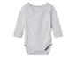 Szary body niemowlęcy z długim rękawem.