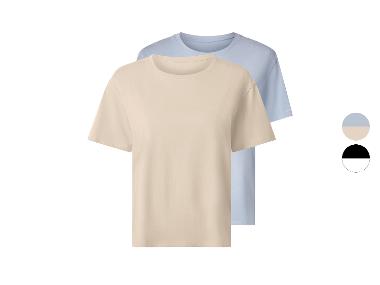 esmara® T-shirty damskie z biobawełny, 2 sztuki
