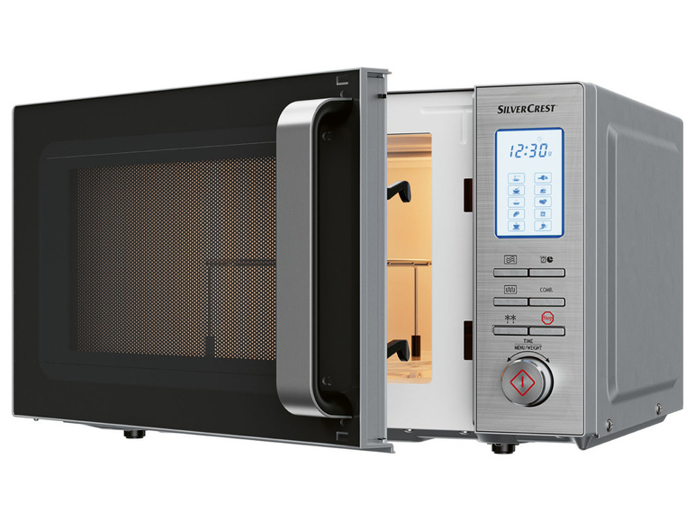 Kuchenka mikrofalowa z grillem SMW 800 F1, srebrna