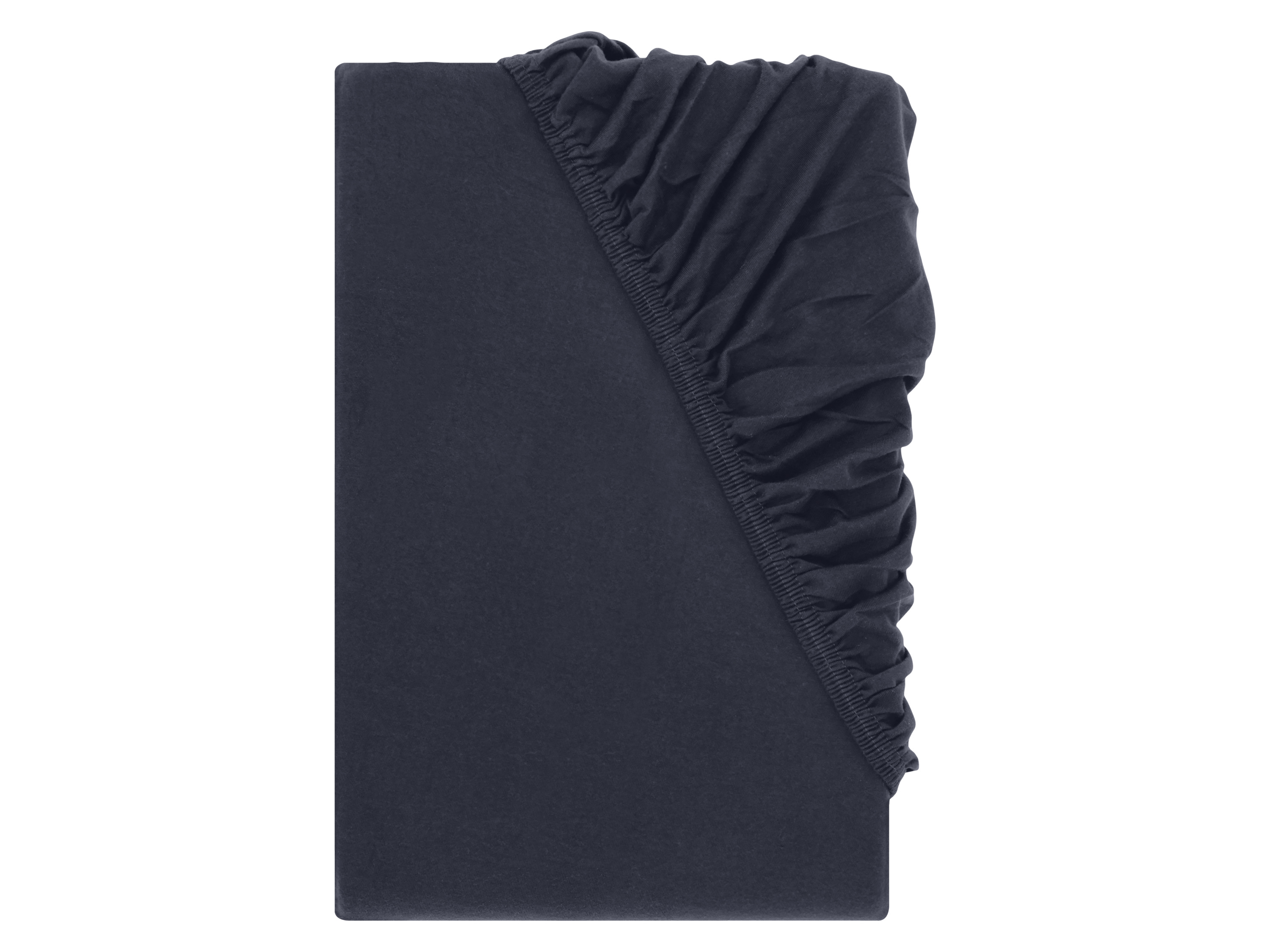 LIVARNO® Prześcieradło z dżerseju z gumką, 90-100 x 200 cm (Ciemnoniebieski)
