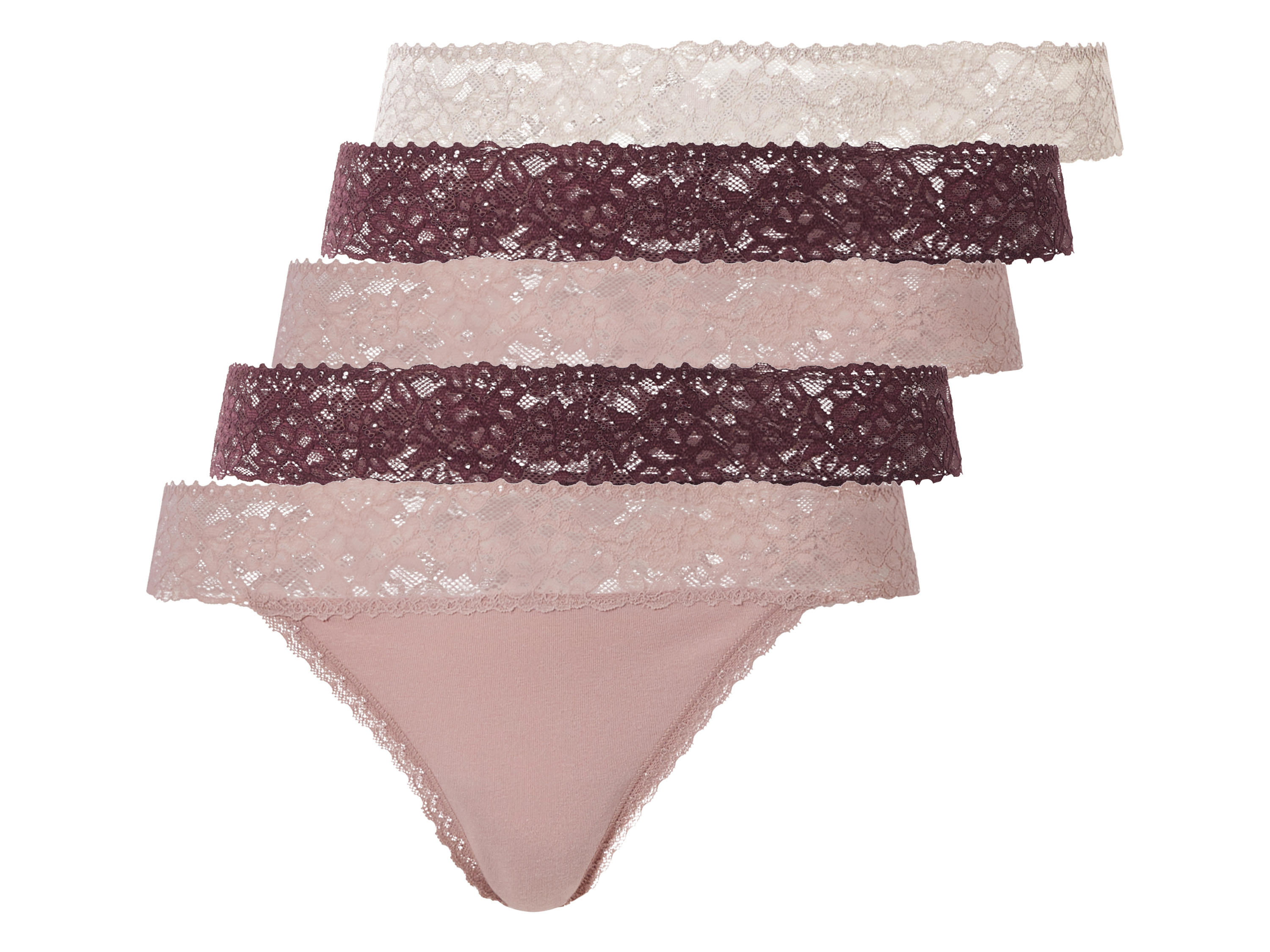 ESMARA® Majtki stringi damskie, 5 par (Czerwony/różowy, S(36/38))