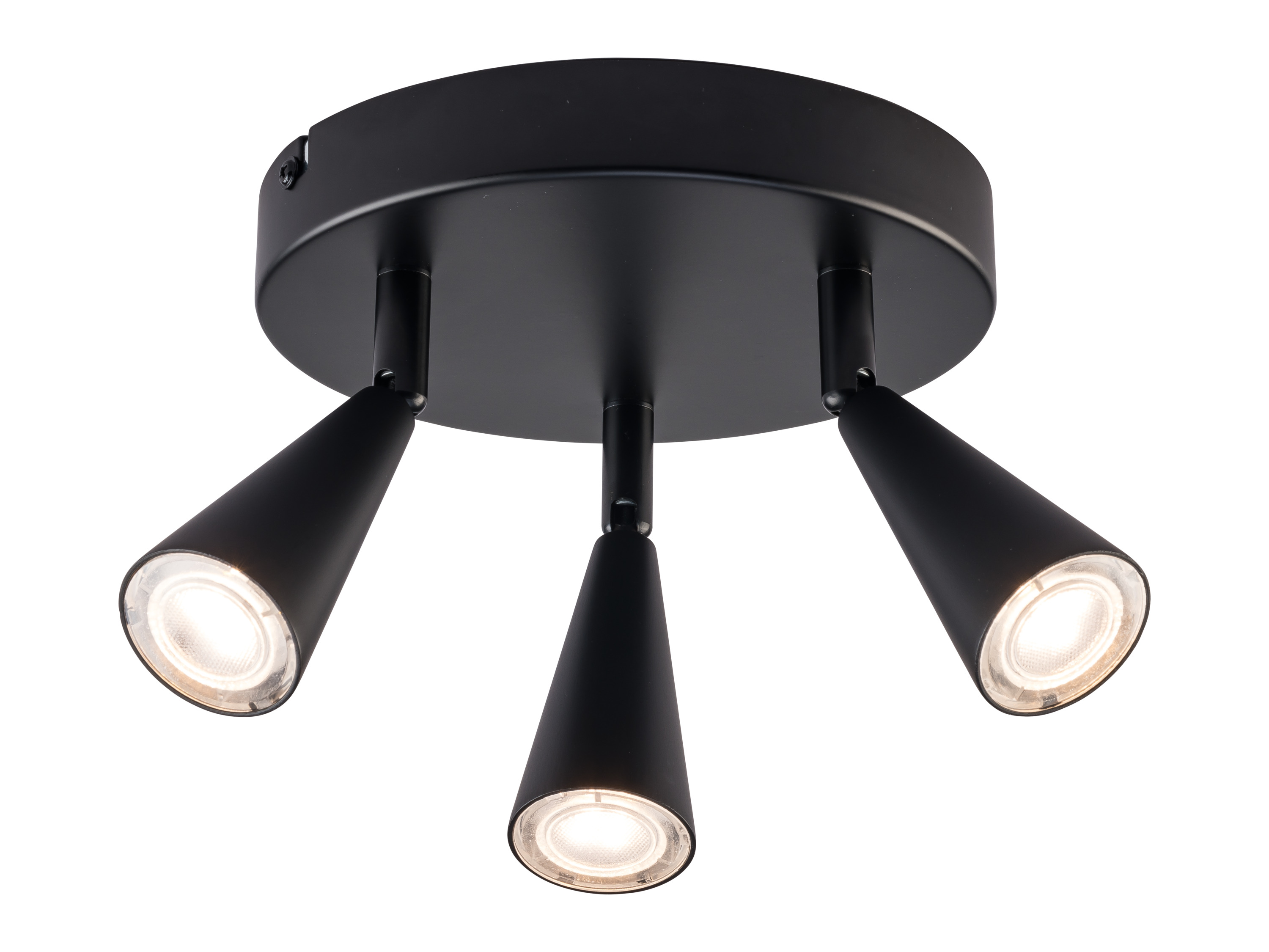 LIVARNO home Lampa sufitowa LED, 3-punktowa (Okrągła/ czarny)