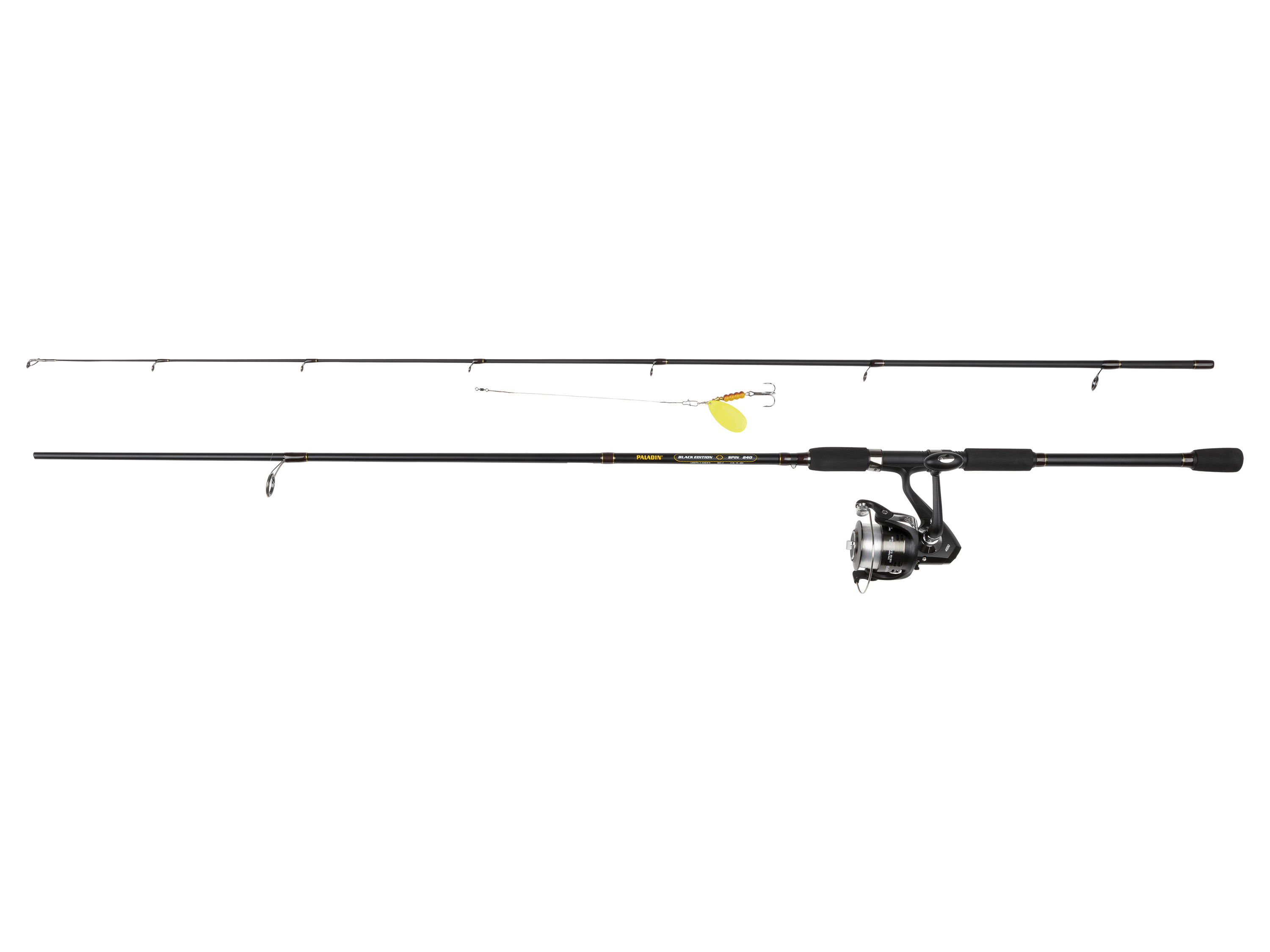 Rocktrail Zestaw wędkarski carbon, wysokiej jakości kołowrotek (Spin 240-2-WG: 15-45g)