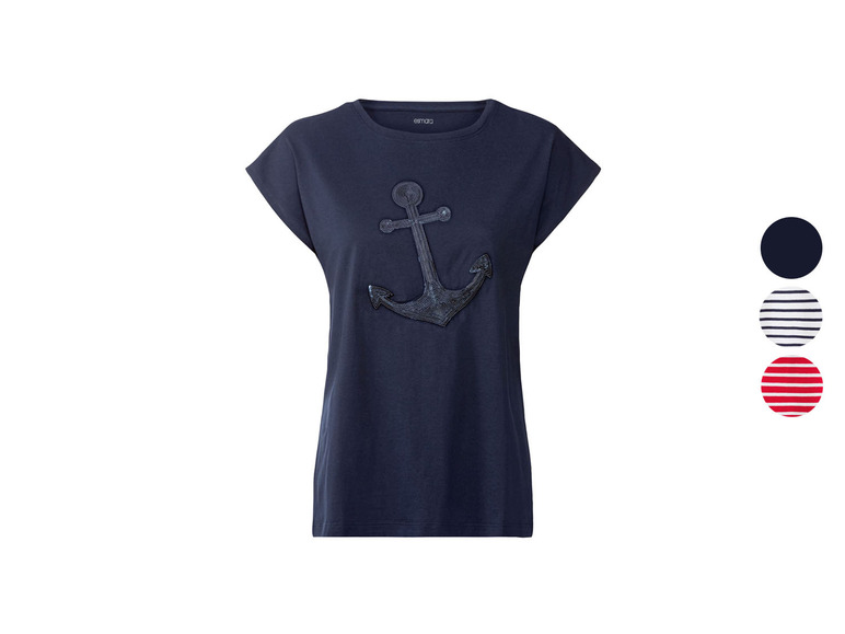 Pełny ekran: esmara T-shirt damski, z cekinowym wykończeniem w żeglarskim stylu - zdjęcie 1