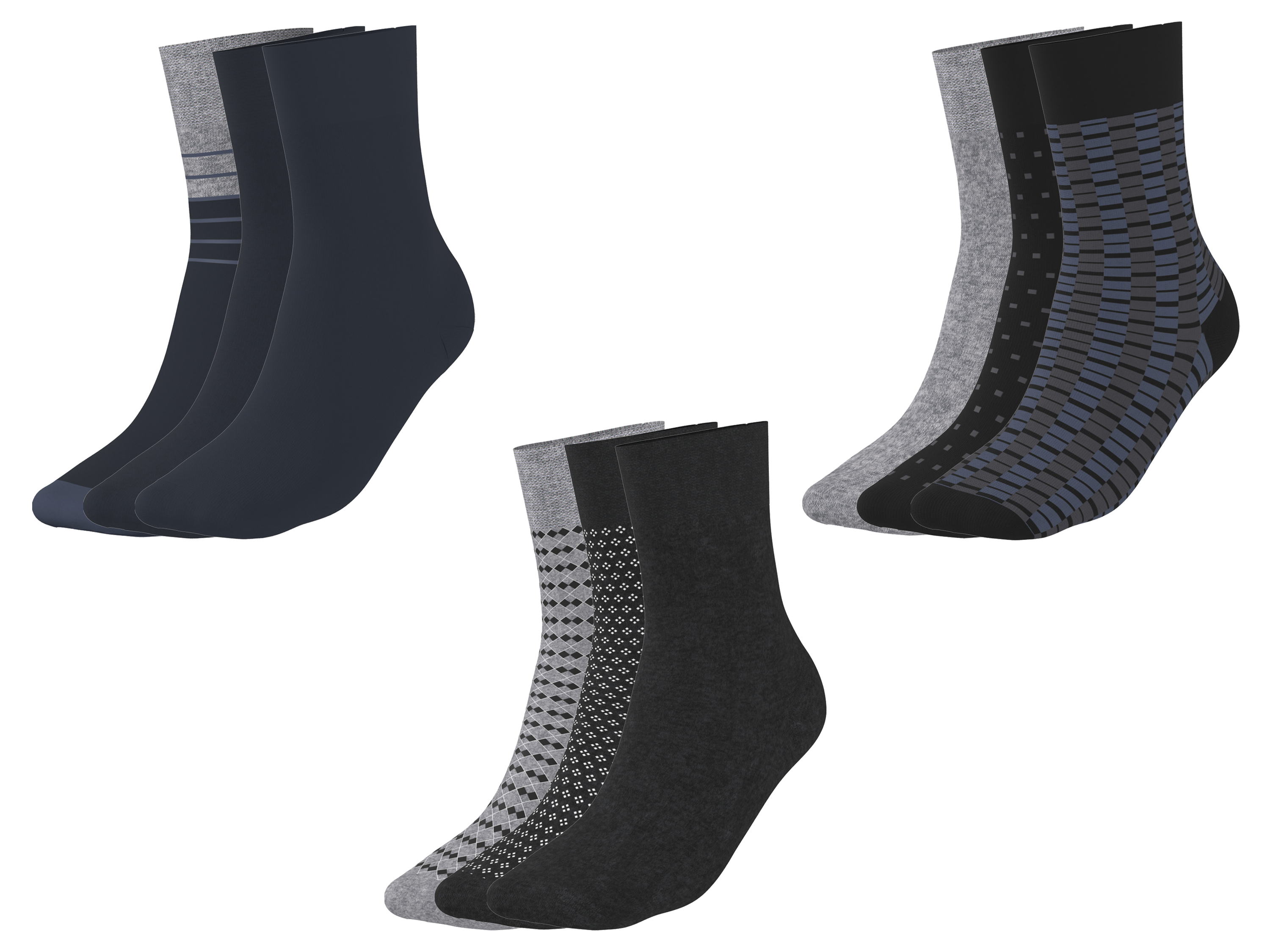 esmara Men Skarpetki męskie z biobawełną, 3 pary