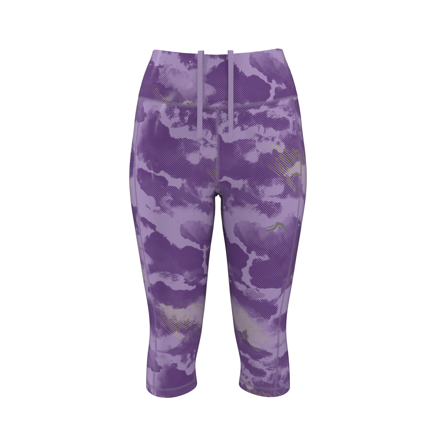 CRIVIT Legginsy capri funkcyjne damskie, z kieszenią na telefon (Wzorzysty, XS (32/34))