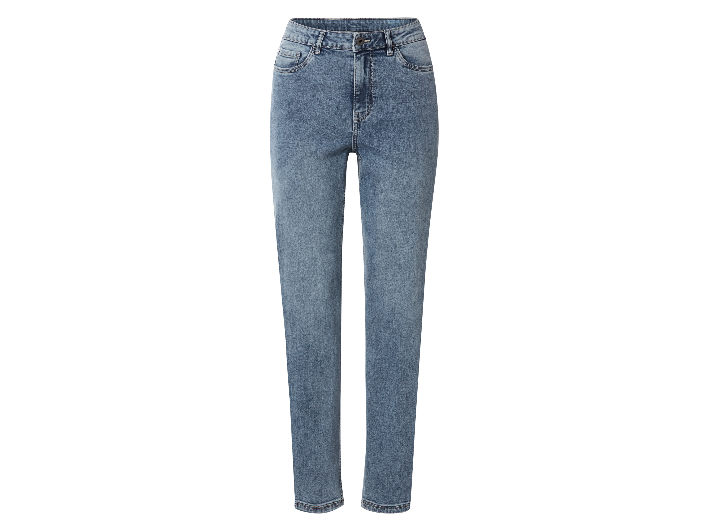 ESMARA® Jeansy damskie, Straight Fit, wysoki stan (Niebieski, 40)