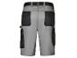 Szare szorty robocze z czarnymi detalami i kieszeniami