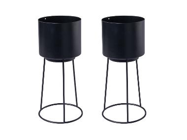 LIVARNO® Zestaw 2 doniczek na stojaku, czarny