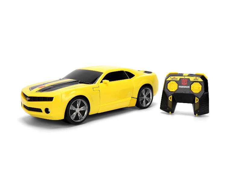 Żółty samochodzik Transformers Camaro z pilotem.