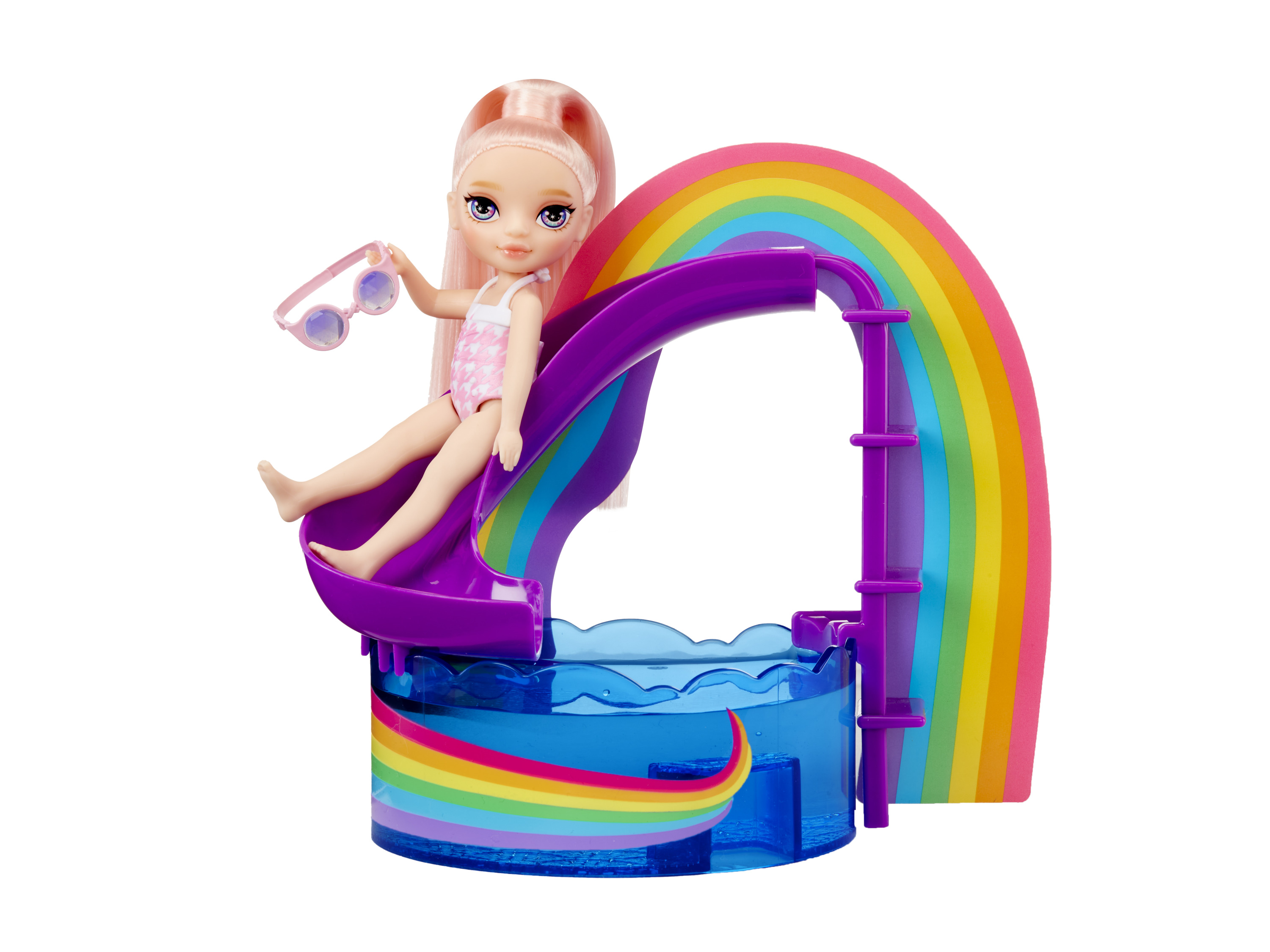 Rainbow High Mały zestaw do zabawy (Dzień na basenie z różem)