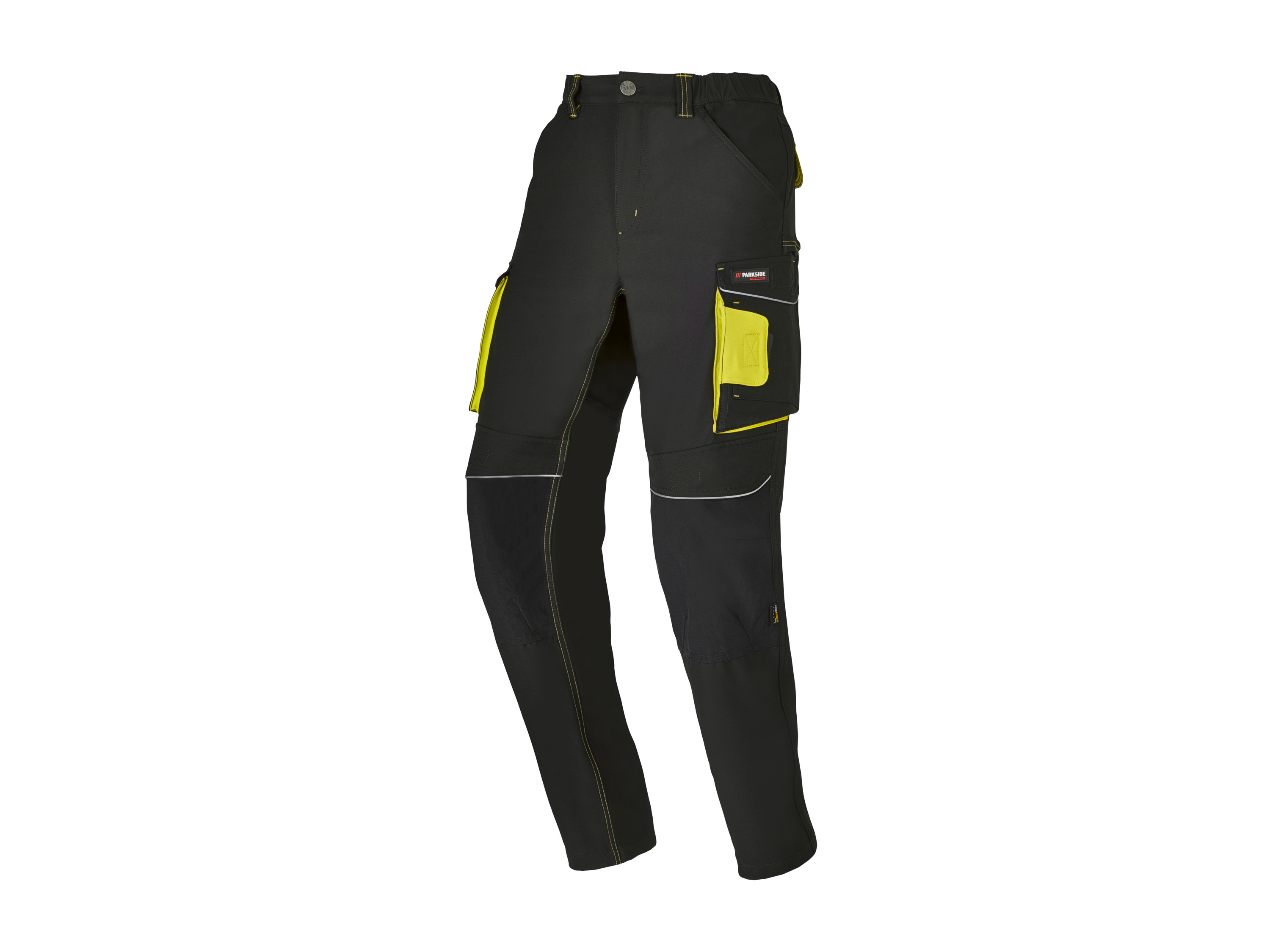 PARKSIDE PERFORMANCE® Spodnie robocze męskie (Czarny/ żółty, 58)