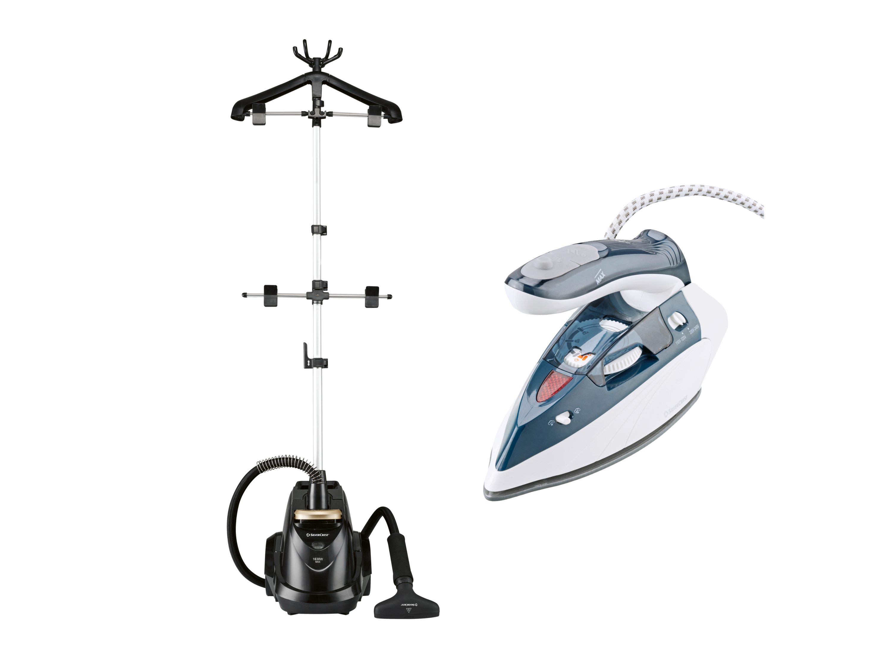 SILVERCREST® Zestaw parownica do ubrań z podróżnym żelazkiem parowym