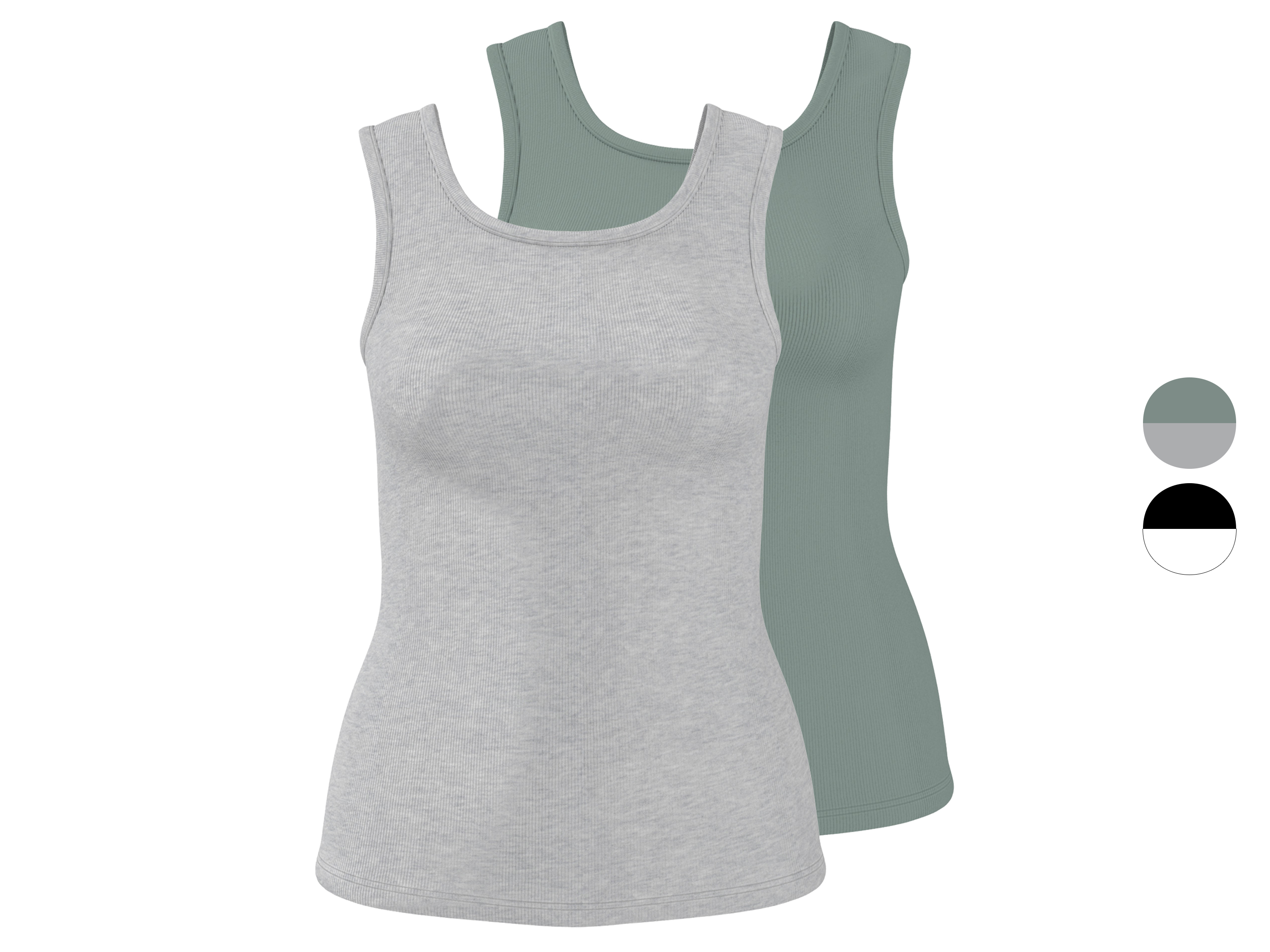 ESMARA® Topy damskie z biobawełną, 2 sztuki