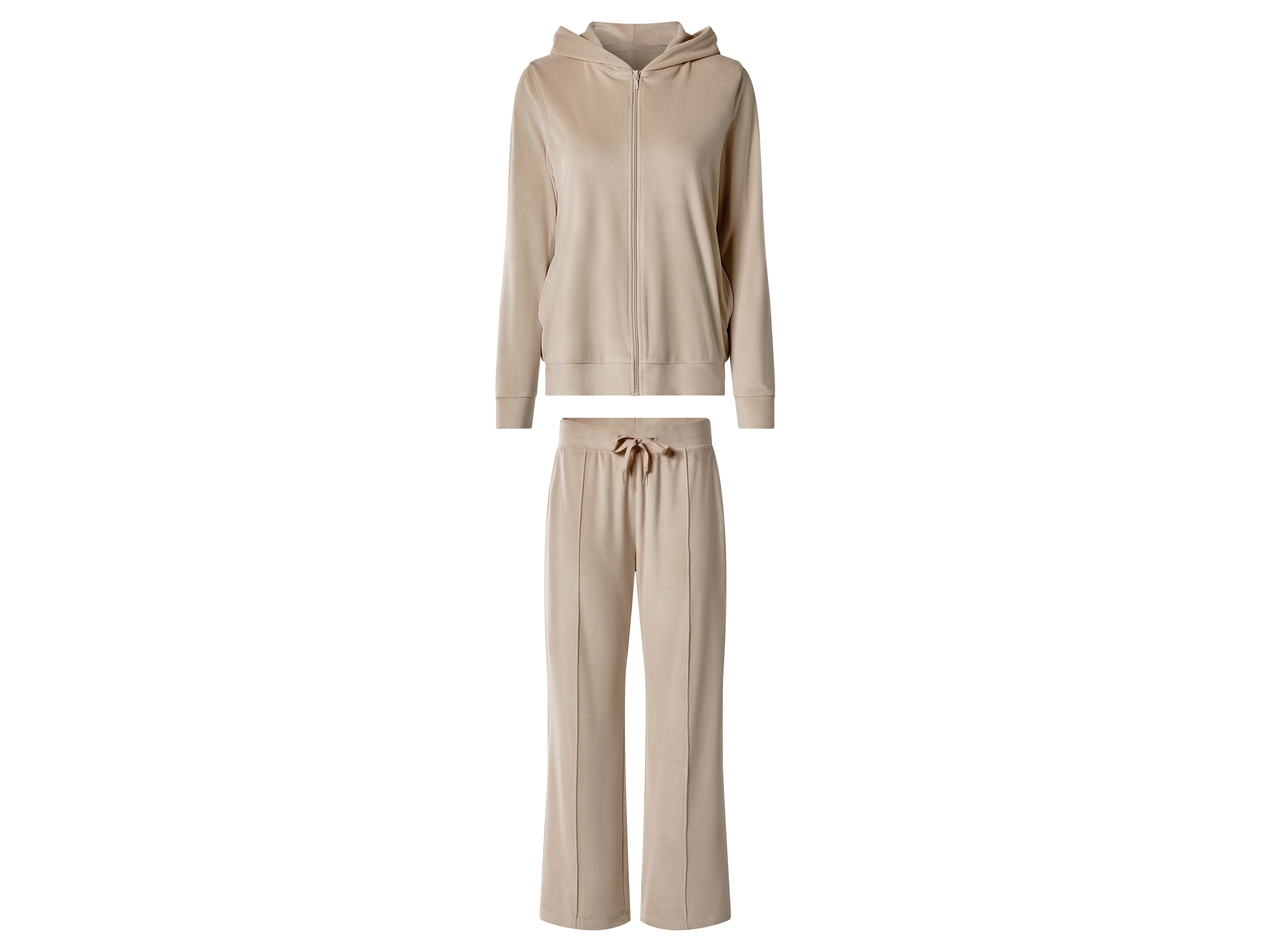 ESMARA® Dres welurowy damski (Beżowy, L(44/46))