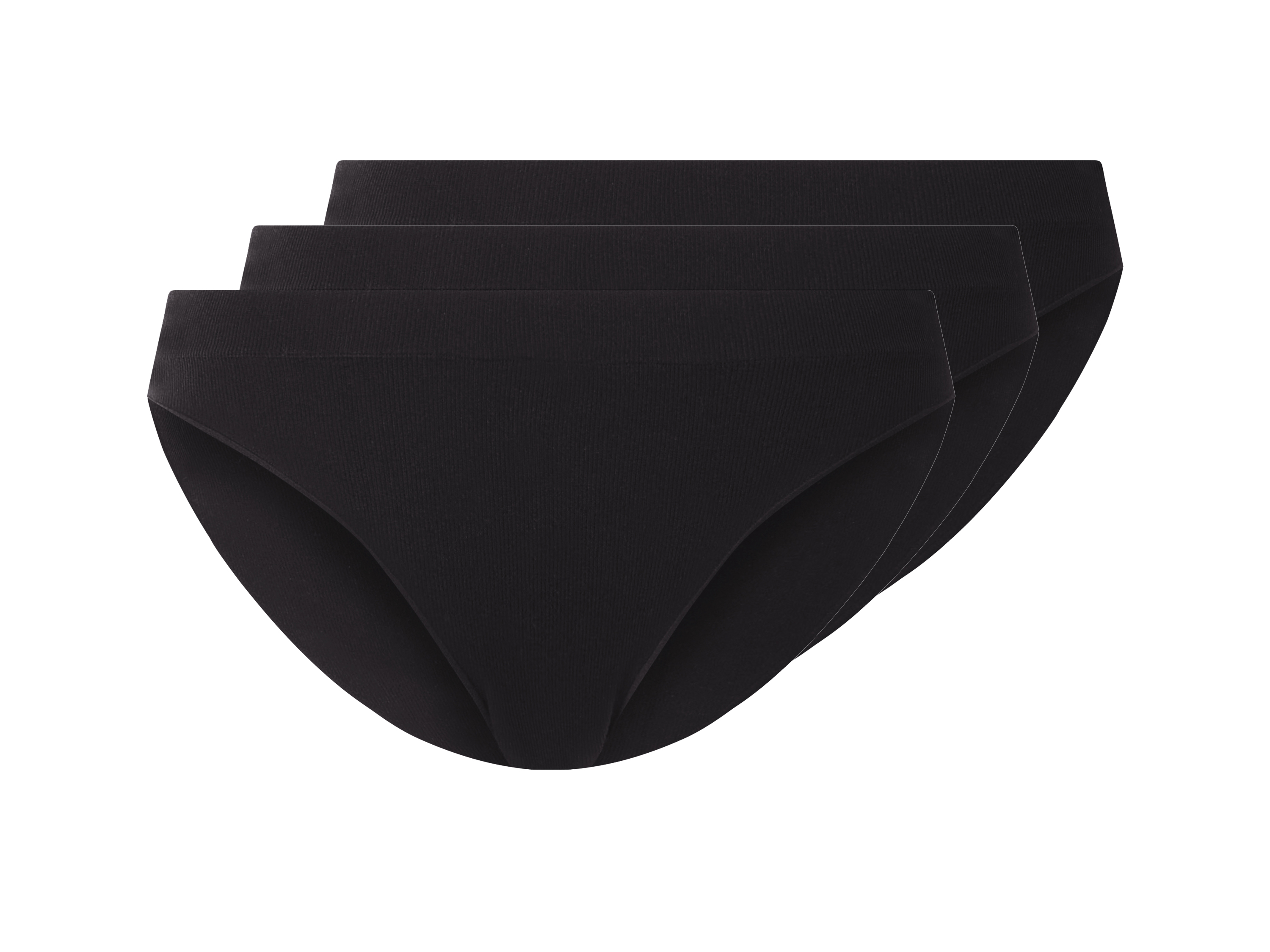 ESMARA® Majtki figi, 3 pary, bezszwowe (Czarny, L(44/46))