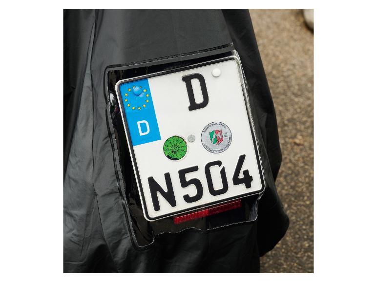 Niemiecka tablica rejestracyjna z literą D i numerem N504, z naklejkami i odblaskiem.