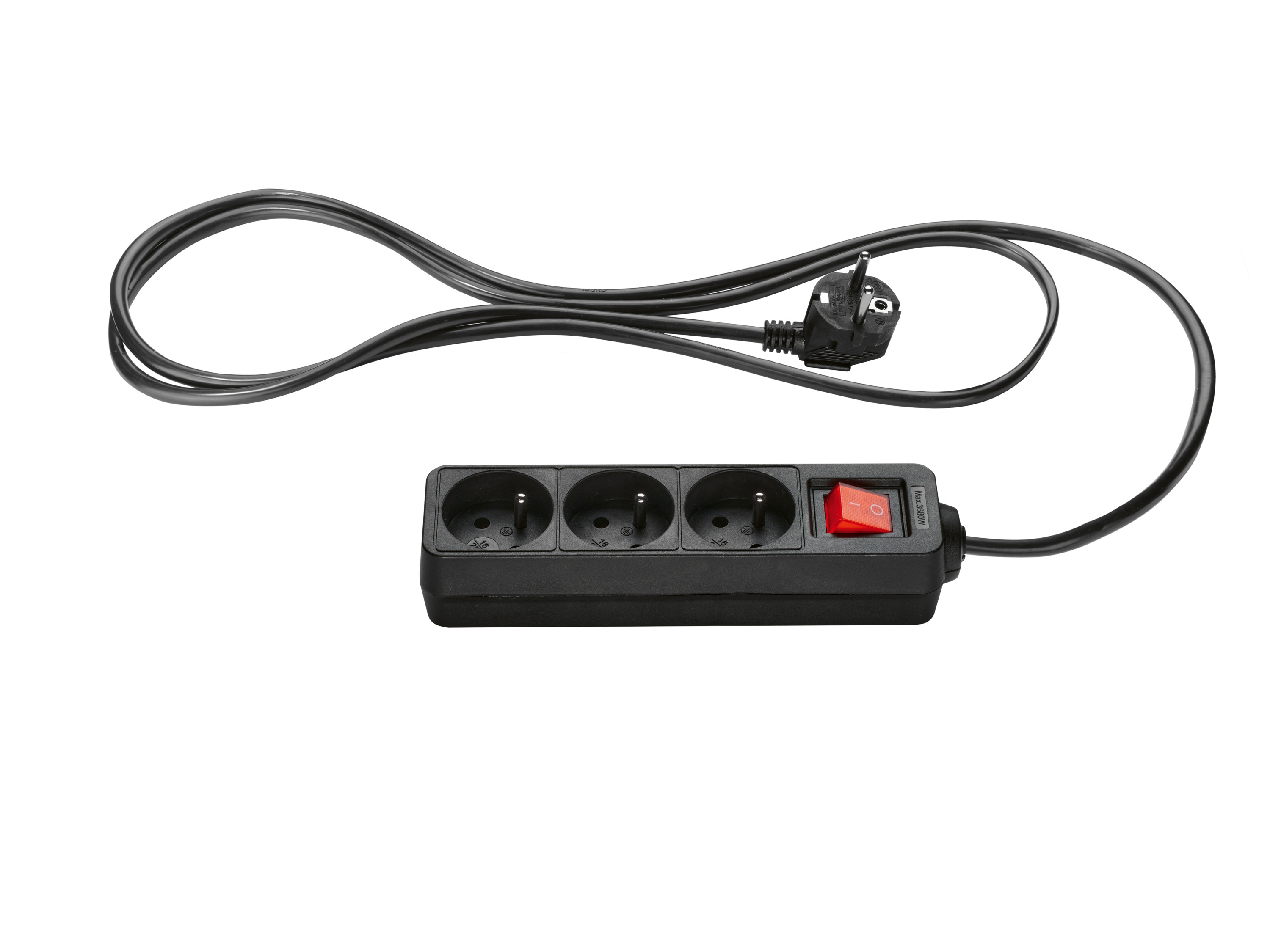 TRONIC® Listwa lub zestaw listw zasilających (3 gniazda, Czarny)