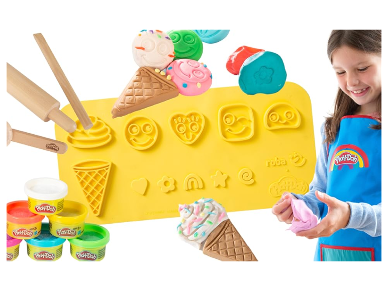 Zestaw do zabawy Play-Doh z plasteliną do robienia lodów.