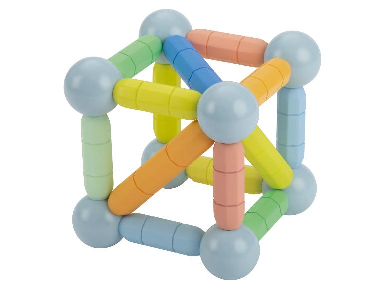 Kolorowy model 3D struktury molekularnej z kulami i prętami.