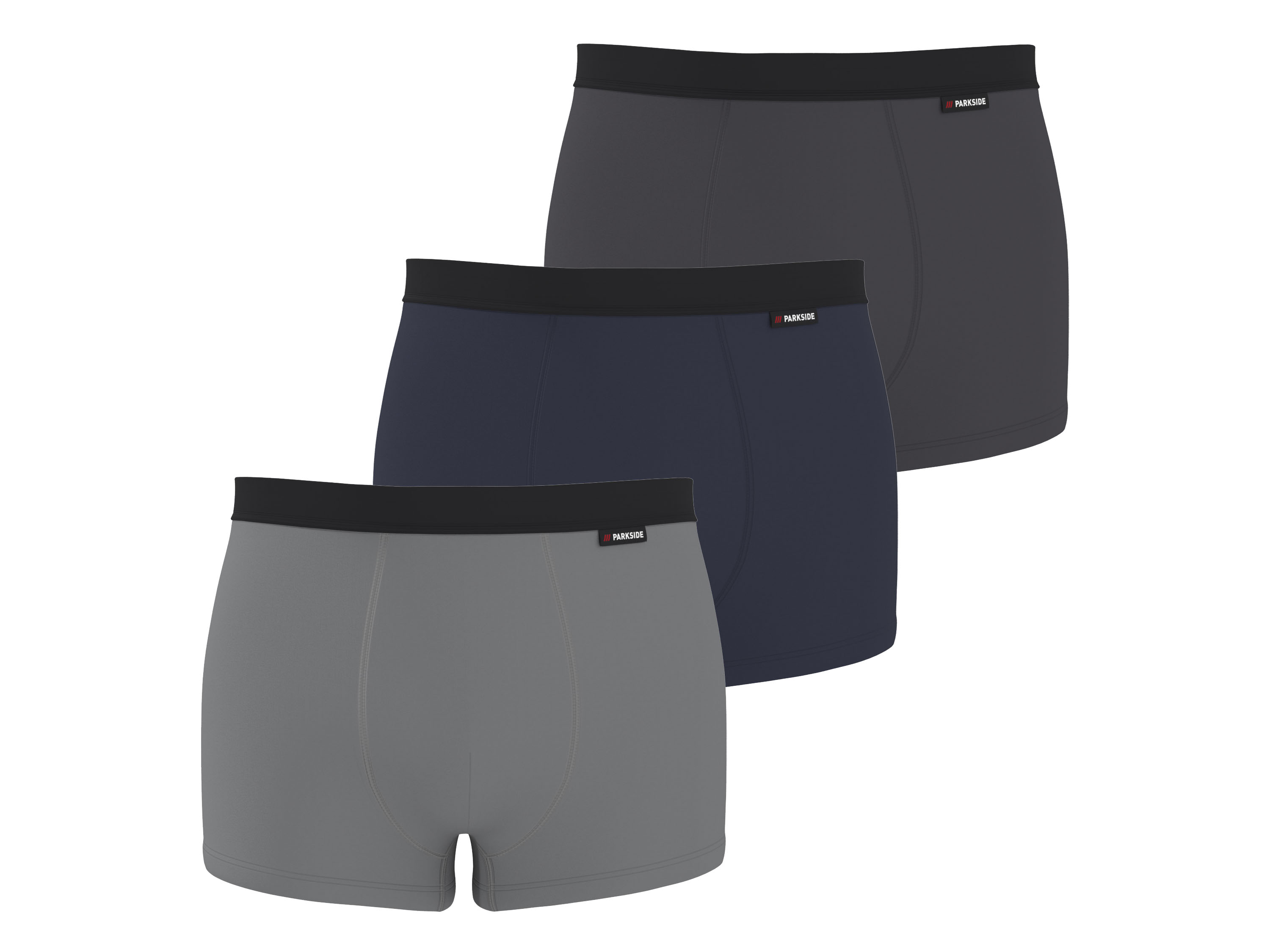 PARKSIDE® Bokserki męskie, 3 pary (granatowy/szary/jasnoszary, 5/M)