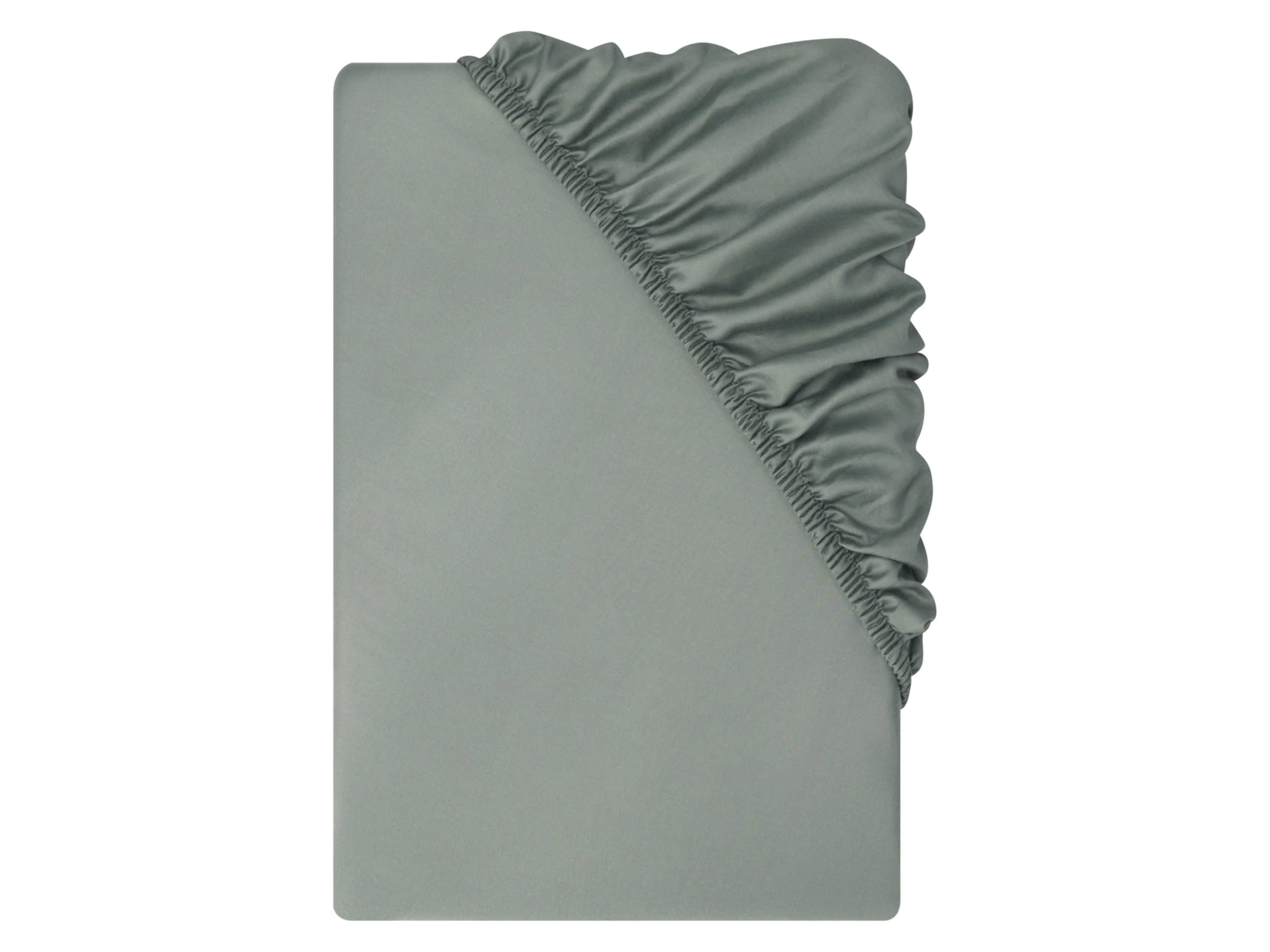 LIVARNO® Prześcieradło z bawełny satynowej z gumką, 140-160 x 200 cm (Zielony)