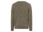 Męski sweter w kolorze khaki z ażurowym splotem.